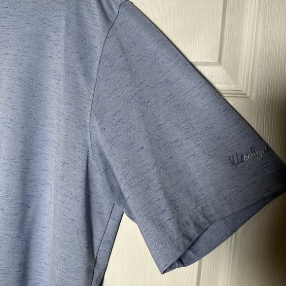 Men’s Walter Hagen 11 Majors Light Blue Heathered Short Sleeve Golf Polo Large - Picture 4 of 9